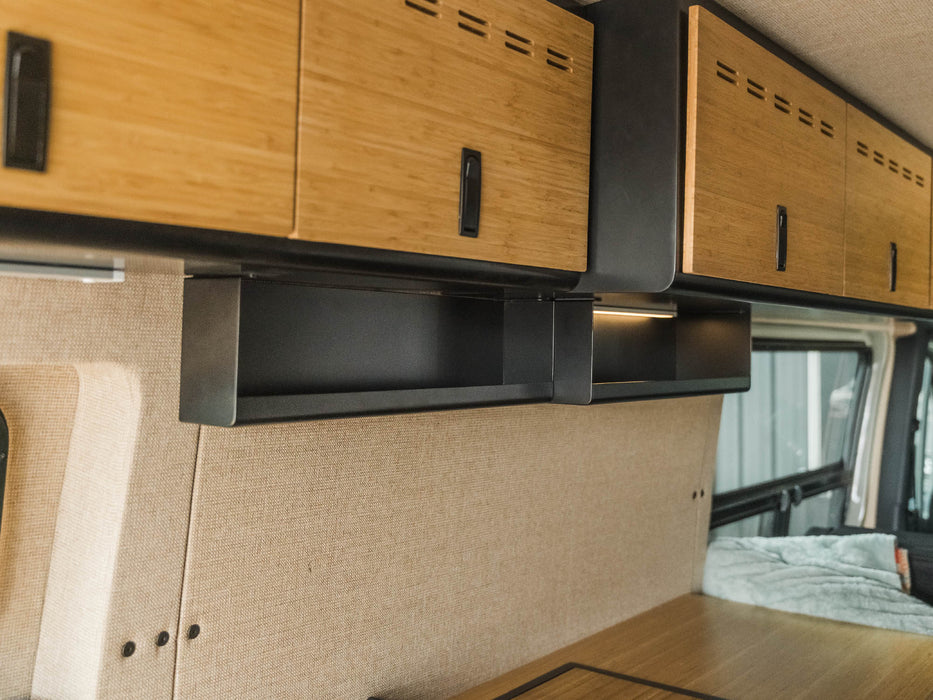 Flatline Van Co. Under Cabinet Shelf – installed on vehicle, image 3 of 12