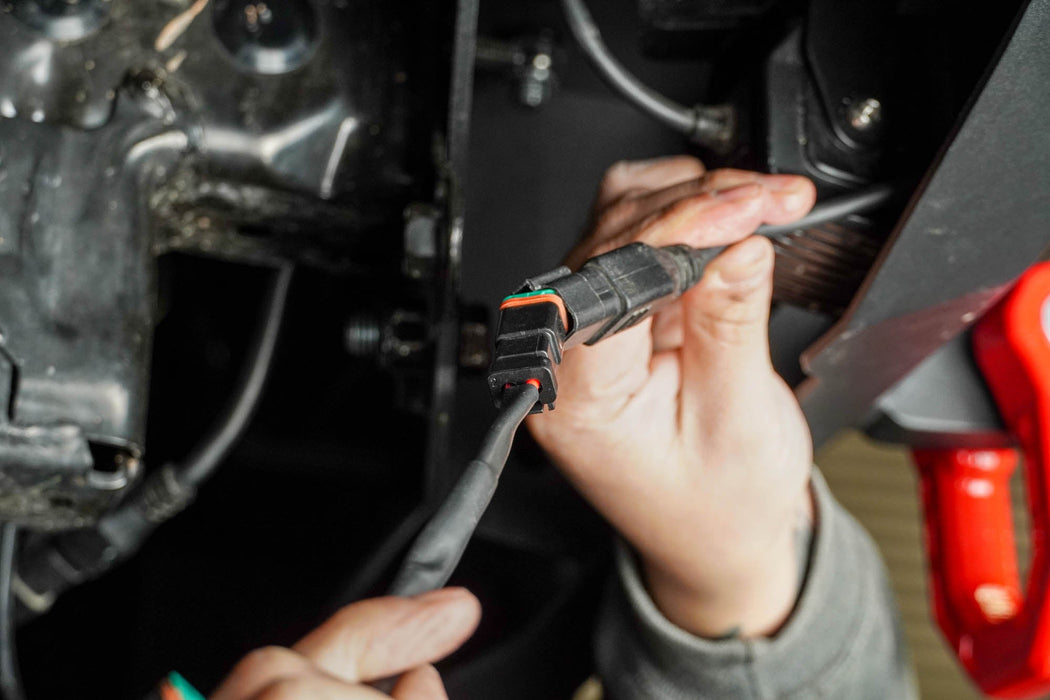 DV8 Offroad 4-Way 1-DTP to 4-DTP Plug Harness – installed on vehicle, image 7 of 10