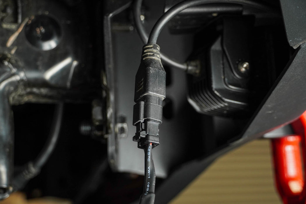 DV8 Offroad 4-Way 1-DTP to 4-DTP Plug Harness – installed on vehicle, image 9 of 10