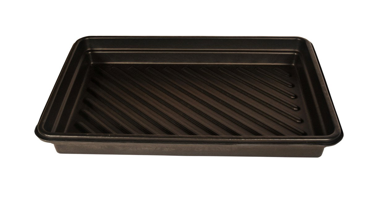 Vestil UT-TRAY-3048 Heavy-Duty Polyethylene Utility Tray 30 in. x 48 in. 30 Gallon Sump Capacity Black