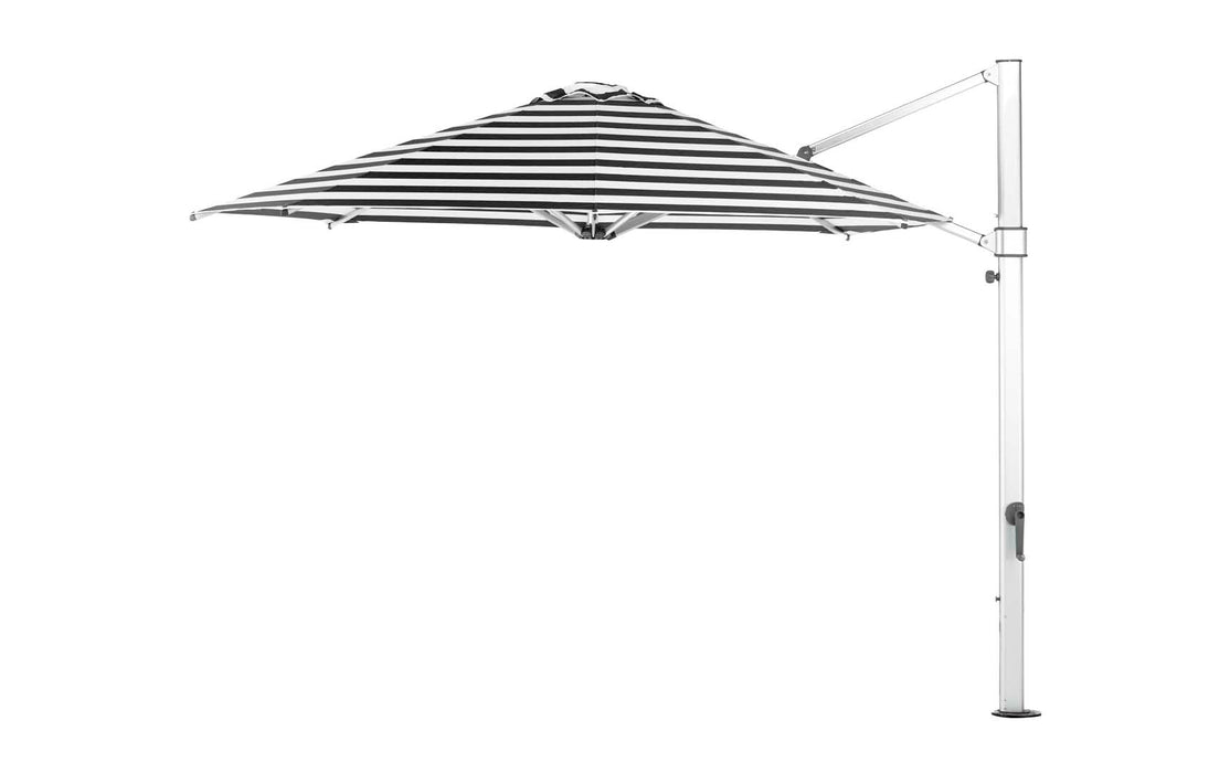 Ledge Lounger Ultra Umbrella - 11' Octagon — atte Silver Pole-STK-R017-Black Stripe