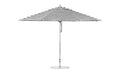 Ledge Lounger Essential Umbrella 13' Octagon Pulley — Silver Pole-Classic Ball Finial-R017 Black Stripe Fabric