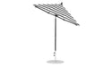 Ledge Lounger Essential Umbrella 7.5' Octagon Crank Auto Tilt — Black Pole-Classic Ball Finial-R017 Black Stripe Fabric