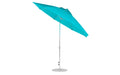 Ledge Lounger Essential Umbrella 11' Octagon Crank Auto Tilt — Silver Pole-Classic Ball Finial-R171 Turquoise Fabric