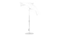 Ledge Lounger Essential Umbrella 6.5' Square Crank Auto Tilt — Silver Pole-Classic Ball Finial-R099 White Fabric