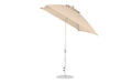 Ledge Lounger Essential Umbrella 7.5' Square Version 2 Crank Auto Tilt — Silver Pole-Classic Ball Finial-R126 Linen Fabric