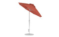 Ledge Lounger Essential Umbrella 7.5' Octagon Crank Auto Tilt — Matte Silver Pole-Classic Ball Finial-R104 Terracotta Fabric