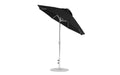 Ledge Lounger Essential Umbrella 7.5' Octagon Crank Auto Tilt — Silver Pole-Classic Ball Finial-R103 Black Fabric