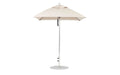 Ledge Lounger Essential Umbrella 6.5' Square Pulley — Silver Pole-Classic Ball Finial-R126 Linen Fabric