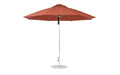 Ledge Lounger Essential Umbrella 11' Octagon Pulley — Silver Pole-Classic Ball Finial-R104 Terracotta Fabric