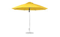 Ledge Lounger Essential Umbrella 11' Octagon Pulley — Silver Pole-Classic Ball Finial-R554 Sunflower Yellow Fabric