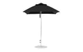 Ledge Lounger Essential Umbrella 6.5' Square Pulley — Silver Pole-Classic Ball Finial-R103 Black Fabric