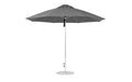 Ledge Lounger Essential Umbrella 11' Octagon Pulley — Silver Pole-Classic Ball Finial-R164 Charcoal Grey Fabric