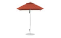 Ledge Lounger Essential Umbrella 6.5' Square Pulley — Silver Pole-Classic Ball Finial-R104 Terracotta Fabric