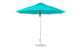 Ledge Lounger Essential Umbrella 11' Octagon Pulley — Silver Pole-Classic Ball Finial-R171 Turquoise Fabric