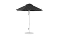 Ledge Lounger Essential Umbrella 7.5' Octagon Pulley — Silver Pole-Classic Ball Finial-R103 Black Fabric