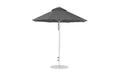 Ledge Lounger Essential Umbrella 7.5' Octagon Pulley — Silver Pole-Classic Ball Finial-R164 Charcoal Grey Fabric