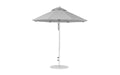 Ledge Lounger Essential Umbrella 7.5' Octagon Pulley — Silver Pole-Classic Ball Finial-R138 Cadet Grey Fabric