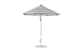 Ledge Lounger Essential Umbrella 7.5' Octagon Pulley — Silver Pole-Classic Ball Finial-R017 Black Stripe Fabric