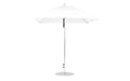 Ledge Lounger Essential Umbrella 7.5' Square Version 2 Pulley — Silver Pole-Classic Ball Finial-R099 White Fabric