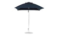 Ledge Lounger Essential Umbrella 7.5' Square Version 2 Pulley — Silver Pole-Classic Ball Finial-R175 Captain Navy Fabric