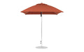 Ledge Lounger Essential Umbrella 7.5' Square Version 2 Pulley — Silver Pole-Classic Ball Finial-R104 Terracotta Fabric