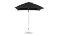 Ledge Lounger Essential Umbrella 7.5' Square Version 2 Pulley — Silver Pole-Classic Ball Finial-R103 Black Fabric