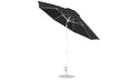 Ledge Lounger Essential Umbrella 11' Octagon Crank Auto Tilt — White Pole-Classic Ball Finial-R103 Black Fabric