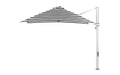 Ledge Lounger Ultra Cantilever Umbrella-10' Square — Matte Silver Pole-Stock Fabric-R017 Black Stripe