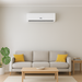 EG4 9K BTU High Efficiency Mini-Split Air Conditioner - Mini split on interior wall in living room 