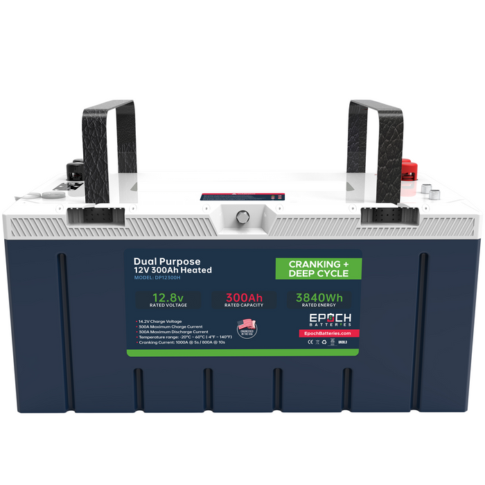 Epoch 12V 300Ah Pro Series LiFePO4 battery — front view