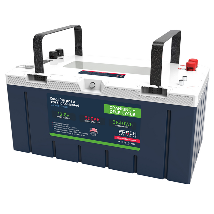 Epoch 12V 300Ah Pro Series LiFePO4 battery — top view