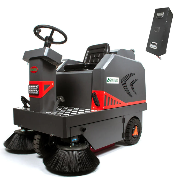 SANITMAX SM1250 49" Ride-on Industrial Floor Sweeper, 26 Gal Dustbin, 69000 Sqft/h Efficiency - Installation View