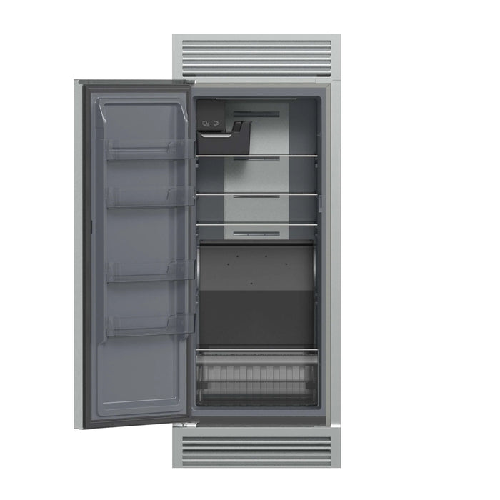 Forno Fortezza 32-Inch Left-Swing Freezer with Trim Grille in Stainless Steel, with Automatic Ice Maker (FFFFD1738-32LSG)