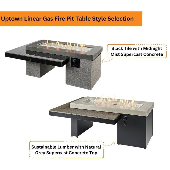 The Outdoor Greatroom Uptown Linear Gas Fire Pit Table | UPT-1242