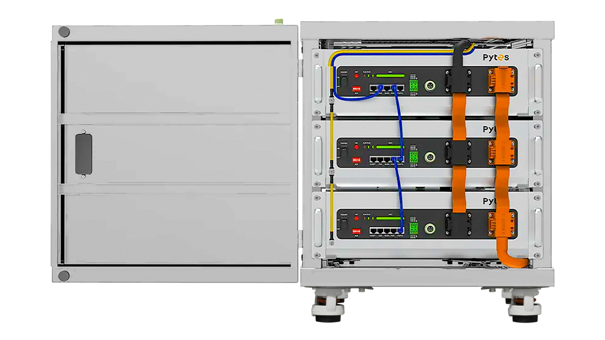 Pytes V-Box-IC Stackable Indoor 3-Slot Battery Rack for Pytes V5 Lithium Batteries, Galvanized Steel - Urban Supply Inc