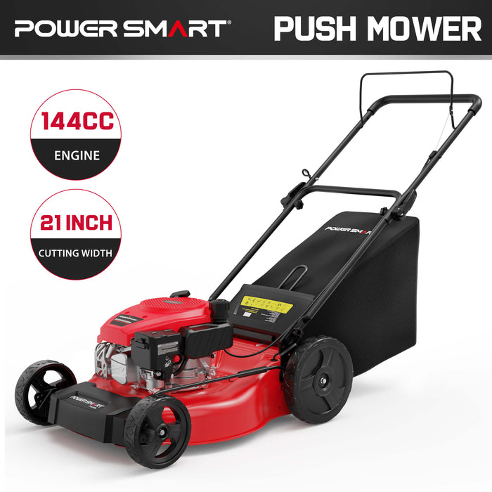 PowerSmart 21" 144cc Gas Push 3-in-1 Lawn Mower V8721P