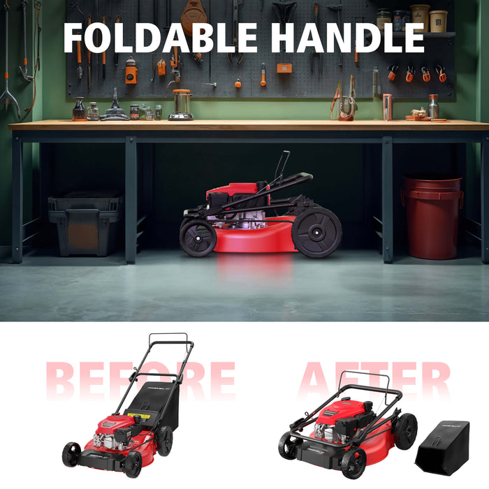 PowerSmart 21" 144cc Gas Push 3-in-1 Lawn Mower V8721P