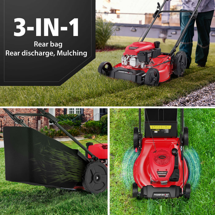 PowerSmart 21" 144cc Gas Push 3-in-1 Lawn Mower V8721P