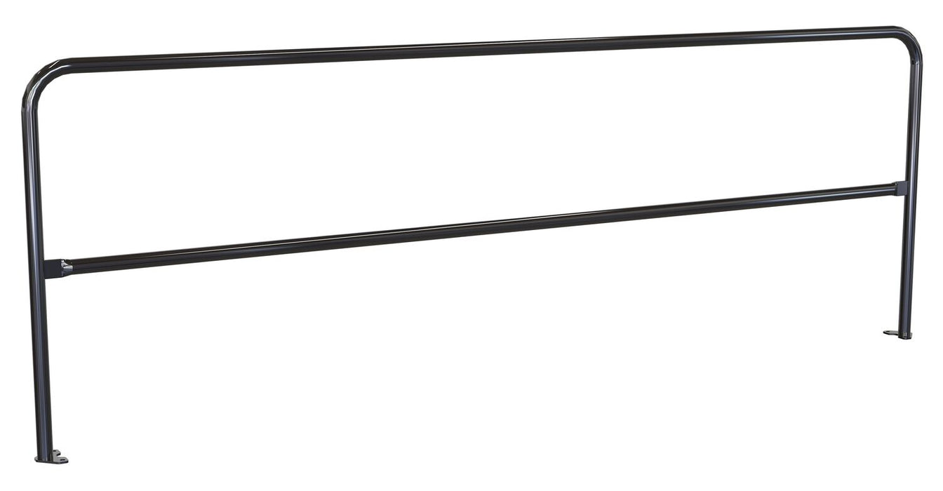 Vestil VDKR-10-BP-BK Steel Pipe Safety Railing with Welded Baseplate 10 ft. Length Black