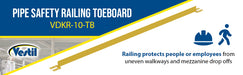 Vestil VDKR-10-TB steel toe board for pipe safety railing feature overview 1