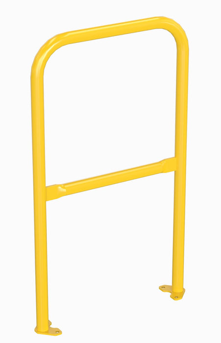 Vestil VDKR-2-BP-YL Steel Pipe Safety Railing with Welded Baseplate 2 ft. Length Yellow