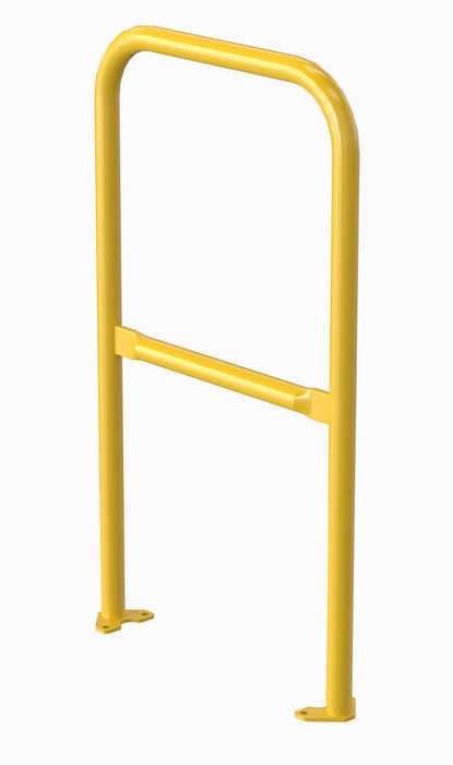 Vestil VDKR-2-BP-YL steel pipe safety railing with welded baseplate - view 2