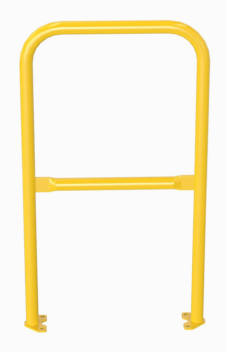 Vestil VDKR-2-BP-YL steel pipe safety railing with welded baseplate - view 3