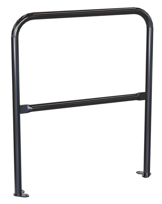 Vestil VDKR-3-BP-BK Steel Pipe Safety Railing with Welded Baseplate 3 ft. Length Black