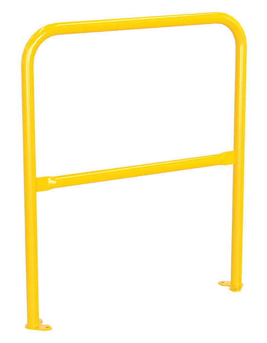 Vestil VDKR-3-BP-YL Steel Pipe Safety Railing with Welded Baseplate 3 ft. Length Yellow