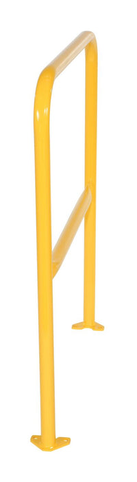 Vestil VDKR-3-BP-YL steel pipe safety railing with welded baseplate - view 3