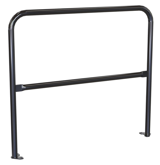 Vestil VDKR-4-BP-BK Steel Pipe Safety Railing with Welded Baseplate 4 ft. Length Black