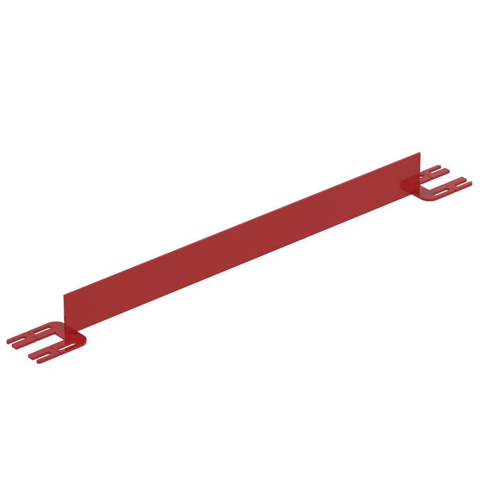 Vestil VDKR-4-TB-RD Steel Toe Board For Pipe Safety Railing 4 ft. Length Red