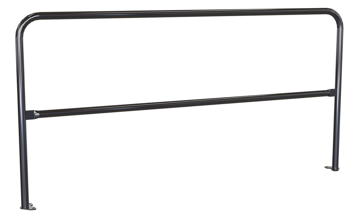 Vestil VDKR-7-BP-BK Steel Pipe Safety Railing with Welded Baseplate 7 ft. Length Black